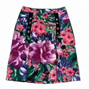 𝅺ESHAKTI jewel tone floral pencil skirt
